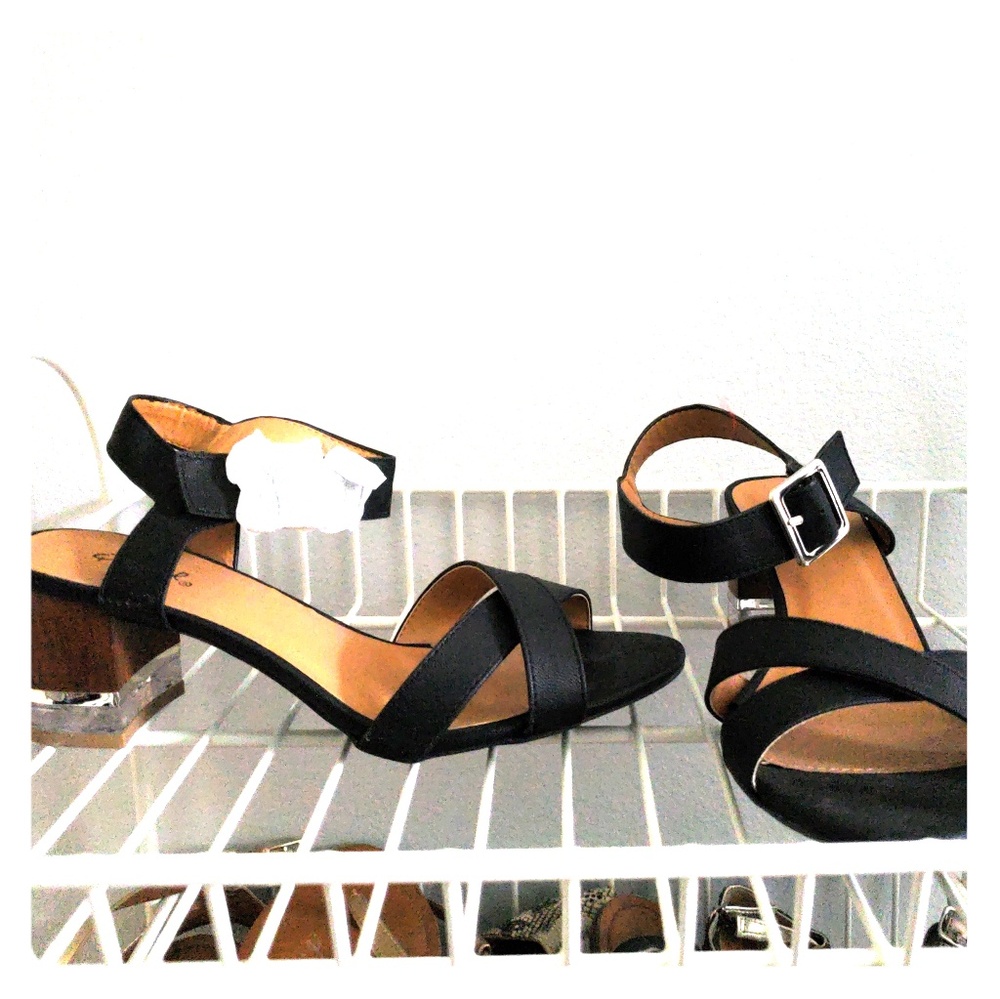 Multi color block heel